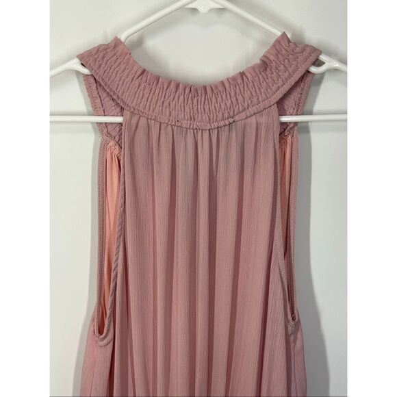 In the beginning Los Angeles pink chiffon tiered dress size Small - Picture 8 of 9